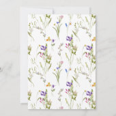Elegante Waterverf Wild Flowers Bruiloft Kaart (Achterkant)