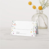 Elegante Waterverf Wild Flowers Bruiloft Plaatskaartje (Voorkant)