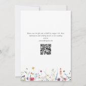 Elegante Waterverf Wild Flowers Bruiloft QR-code Kaart (Achterkant)
