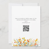 Elegante Waterverf Wild Flowers Bruiloft QR-code Kaart (Achterkant)