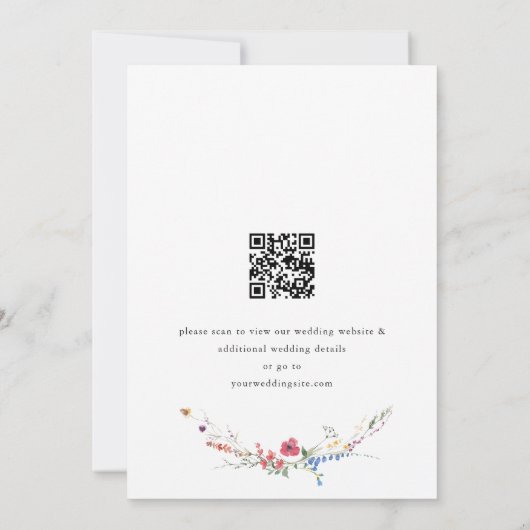 Elegante Waterverf Wild Flowers Bruiloft Save The Date (Achterkant)