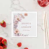 Elegante Waterverf Wild Flowers Bruiloft Servet (Insitu)