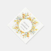 Elegante Waterverf Wild Flowers Bruiloft Servet (Hoek)