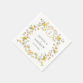 Elegante Waterverf Wild Flowers Bruiloft Servet (Hoek)