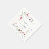 Elegante Waterverf Wild Flowers Bruiloft Servet (Hoek)