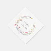 Elegante Waterverf Wild Flowers Bruiloft Servet (Hoek)