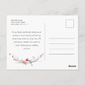 Elegante Waterverf Wild Flowers Floral Dank u Briefkaart (Achterkant)