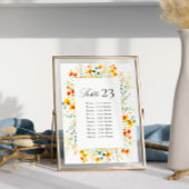 Elegante Waterverf Wild Flowers Tafelnummer Kaarte
