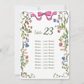 Elegante Waterverf Wild Flowers Tafelnummer Kaarte (Voorkant)