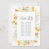 Elegante Waterverf Wild Flowers Tafelnummer Kaarte (Voorkant)