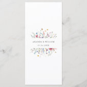 Elegante Waterverf Wild Flowers Trouwdiner Menu (Achterkant)