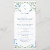 Elegante Waterverf Wild Flowers Trouwdiner Menu (Voorkant)