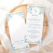 Elegante Waterverf Wild Flowers Trouwdiner Menu