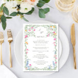 Elegante Waterverf Wild Flowers Trouwdiner Menu<br><div class="desc">Klik voor verdere aanpassingen op "Deze sjabloon personaliseren" en vervolgens op "Bewerken met ontwerpgereedschap". Stijlvolle bewerkbare gemakkelijk te gebruiken bruiloft sjablonen,  meer items beschikbaar in de winkel (uitnodigingen,  rsvp,  bedankjes,  briefpapier & decor). Neem contact met me op als je hulp nodig hebt of overeenkomende objecten.</div>