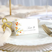 Elegante Waterverf Wild Flowers Trouwplaats Kaart