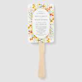 Elegante Waterverf Wild Flowers Trouwprogramma Handwaaier (Voorkant)