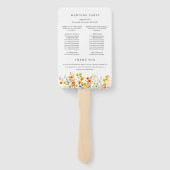 Elegante Waterverf Wild Flowers Trouwprogramma Handwaaier (Achterkant)