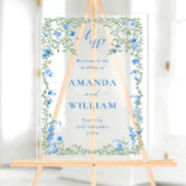 Elegante Waterverf Wild Flowers WELKOM Bruiloft Acryl Bord