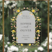 Elegante Waterverf Wild Flowers WELKOM Bruiloft Acryl Bord