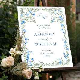 Elegante Waterverf Wild Flowers WELKOM Bruiloft Acryl Bord