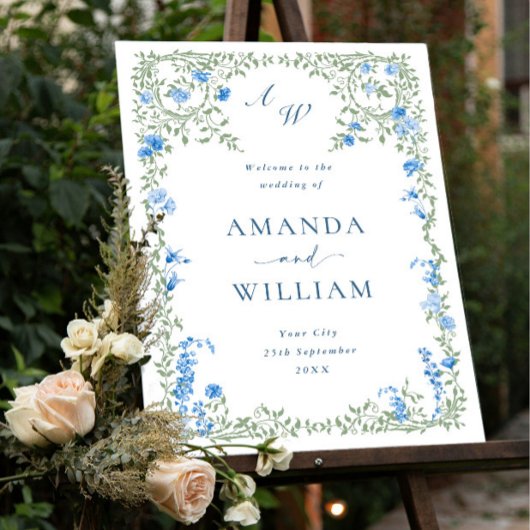 Elegante Waterverf Wild Flowers WELKOM Bruiloft Acryl Bord