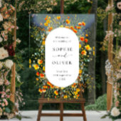 Elegante Waterverf Wild Flowers WELKOM Bruiloft Acryl Bord