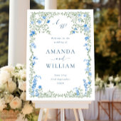 Elegante Waterverf Wild Flowers WELKOM Bruiloft Acryl Bord