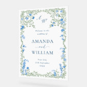 Elegante Waterverf Wild Flowers WELKOM Bruiloft Acryl Bord (Hoek)