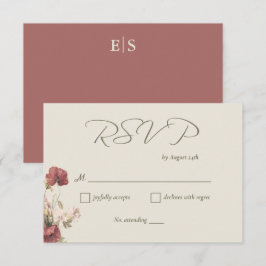 Elegante Waterverf Wildbloemen Bruiloft RSVP-kaart RSVP Kaartje