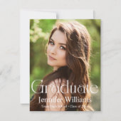 Elegante waterverf Wildbloemen Foto Afstuderen Kaart (Voorkant)