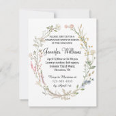 Elegante waterverf Wildbloemen Foto Afstuderen Kaart (Achterkant)