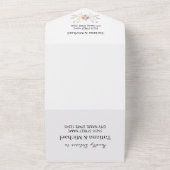 Elegante waterverf Wildbloemen QR code bruiloft All In One Uitnodiging (Buitenkant)