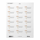 Elegante waterverf wilde bloem adres etiket (Full Sheet)