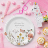 Elegante Waterverf Wilde Bloem Bruidsshower Papieren Bordje (Feest)