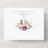 Elegante Waterverf Wilde Bloem Bruiloft Alles In E All In One Uitnodiging (Achterkant)