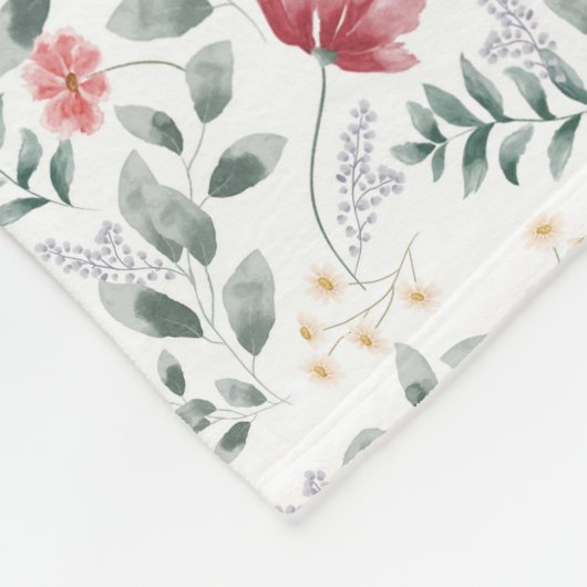 Elegante waterverf wilde bloem fleece deken (Hoek)