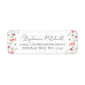 Elegante waterverf wilde bloem retouradres etiket (Voorkant)