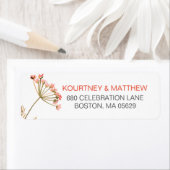 Elegante Waterverf Wilde Bloem Retouradres Etiket (Insitu)