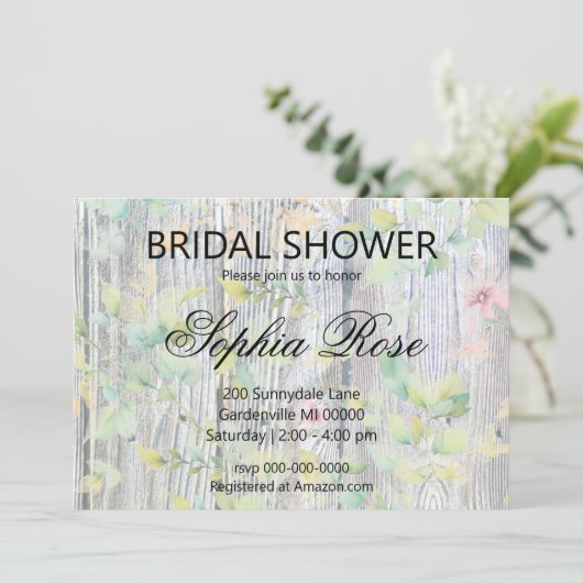 Elegante waterverf wilde bloem rustieke vrijgezell kaart (Staand voorkant)