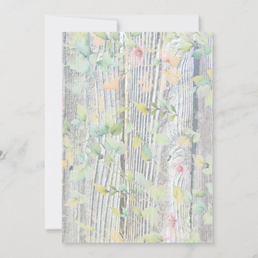 Elegante waterverf wilde bloem rustieke vrijgezell kaart (Achterkant)