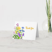 Elegante Waterverf Wilde Bloemen Bedankt  (Voorkant)