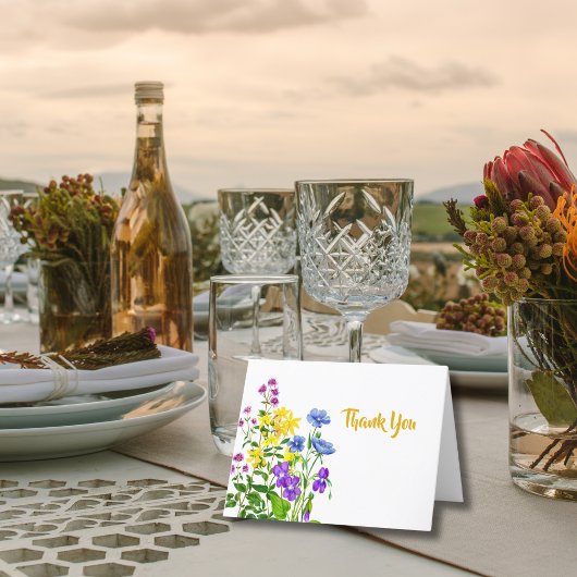 Elegante Waterverf Wilde Bloemen Bedankt 