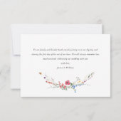 Elegante waterverf wilde bloemen bloem bruiloft bedankkaart (Achterkant)