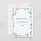 Elegante waterverf wilde bloemen bloem bruiloft bedankkaart (Achterkant)