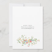 Elegante waterverf wilde bloemen bloem bruiloft kaart (Achterkant)