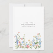 Elegante Waterverf wilde bloemen Boheemse bruiloft Kaart (Achterkant)
