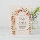 Elegante waterverf wilde bloemen boho arch kaart (Staand voorkant)