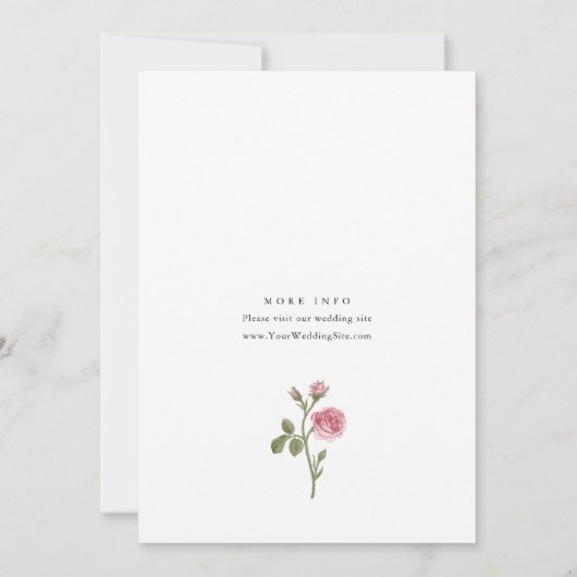 Elegante Waterverf Wilde Bloemen Bruiloft Kaart (Achterkant)