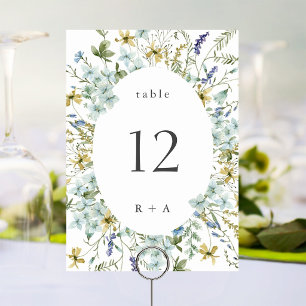 Elegante Waterverf Wilde Bloemen Bruiloft Kaart