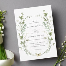 Elegante Waterverf Wilde Bloemen Bruiloft